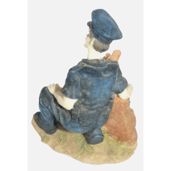 Police Officer & German Shepherd Figurine Hand-Painted Resin Collectible Vintage - Picture 4 of 5